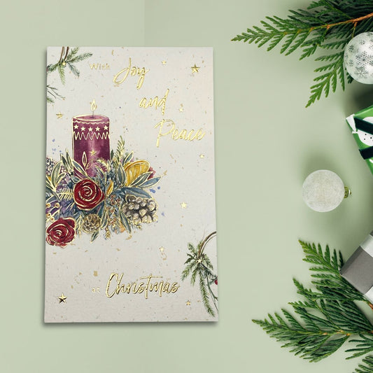 Open Christmas Card - Joy And Peace