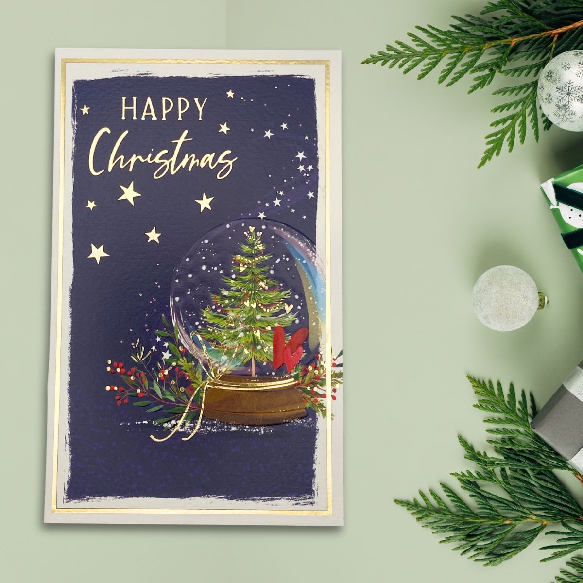 Open Christmas Card - Skylight Snow Globe