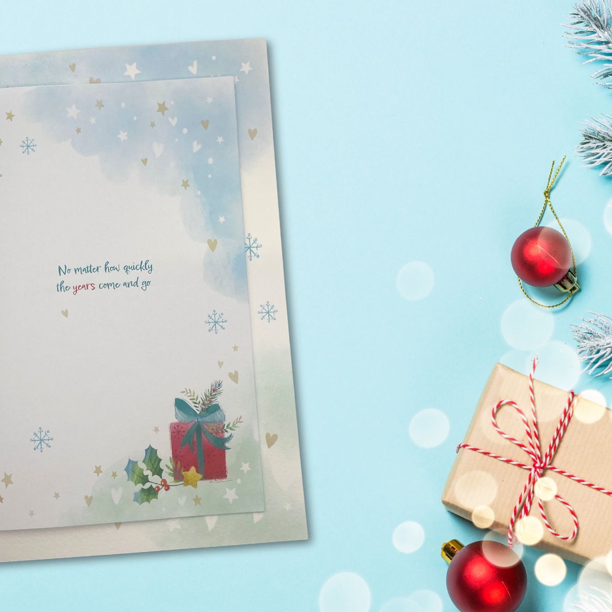 Both Of You Large Christmas Card - Awash With Colour