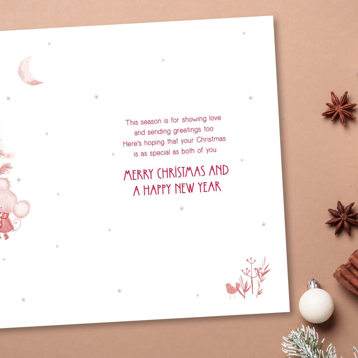 Daughter & Son-In-Law Christmas Card - Snowy Mice