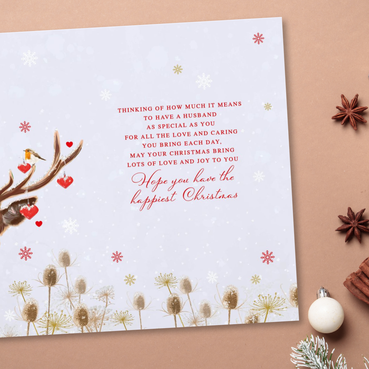 Husband Christmas Card - Pizazz Deer