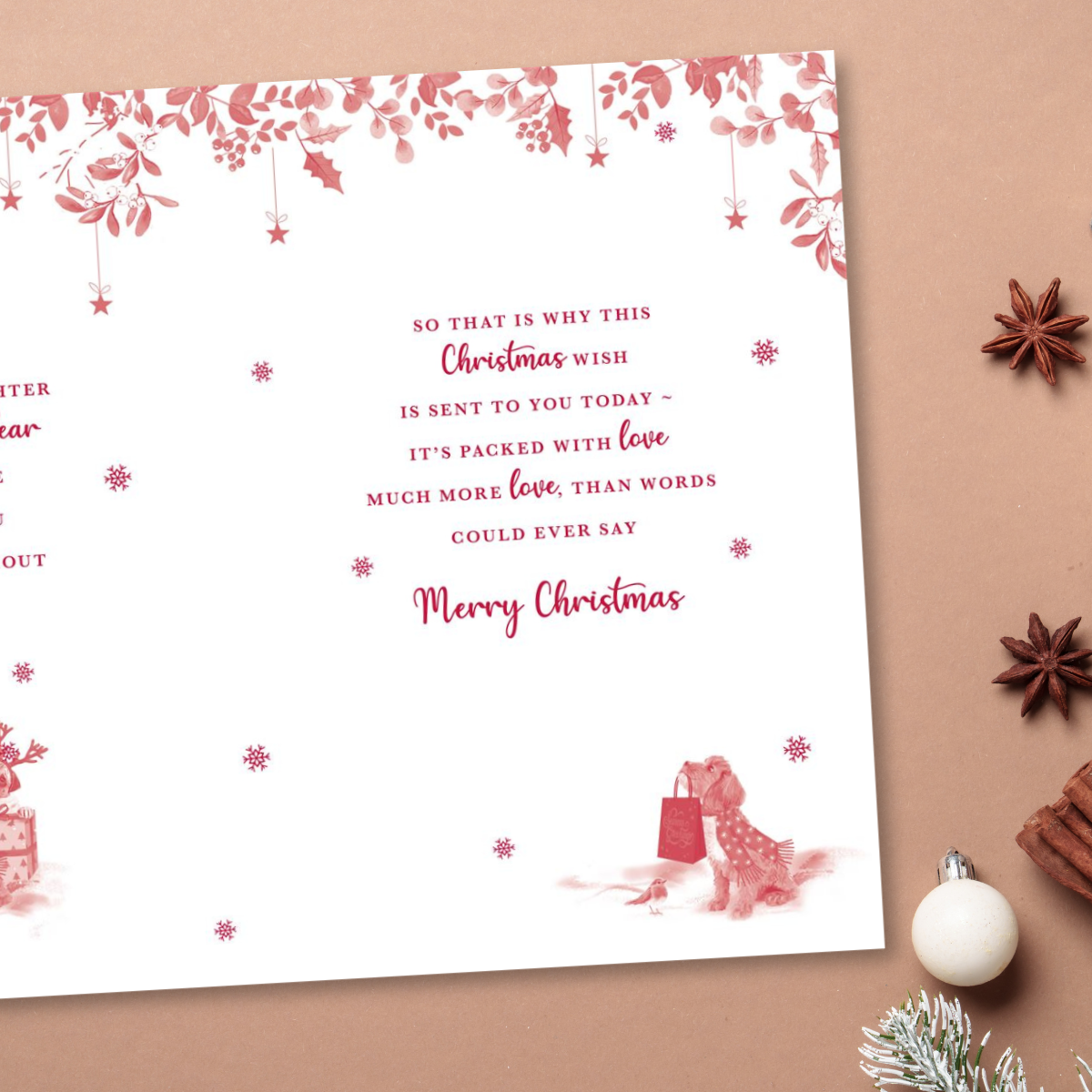 Granddaughter Christmas Card - Puppies & GIfts