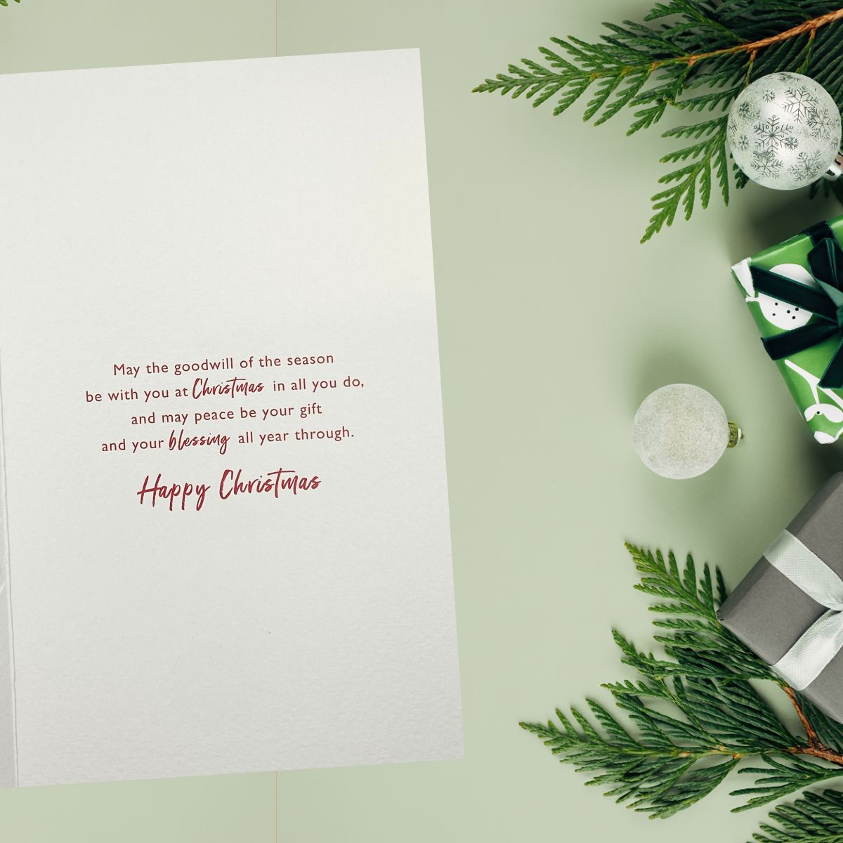 Open Christmas Card - Joy And Peace