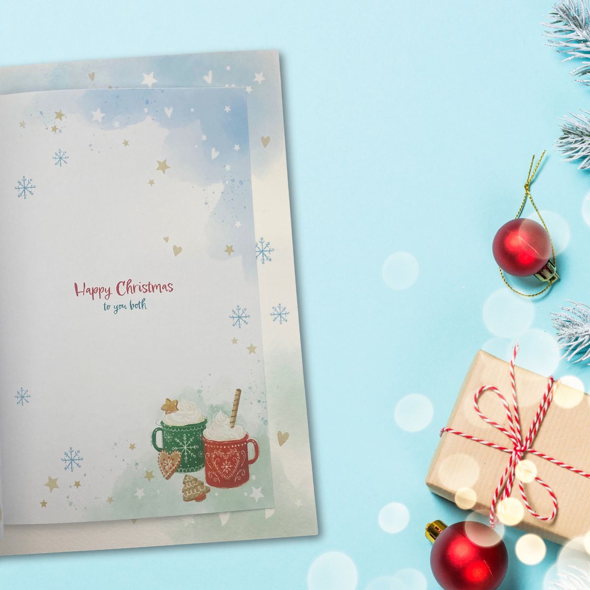 Both Of You Large Christmas Card - Awash With Colour