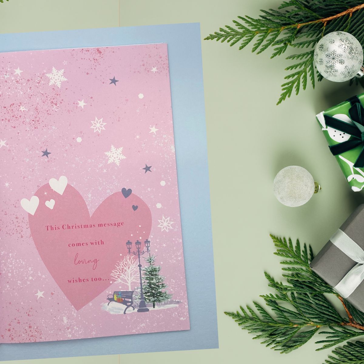 Wife Christmas Card - Large Luxury Couple In Heart