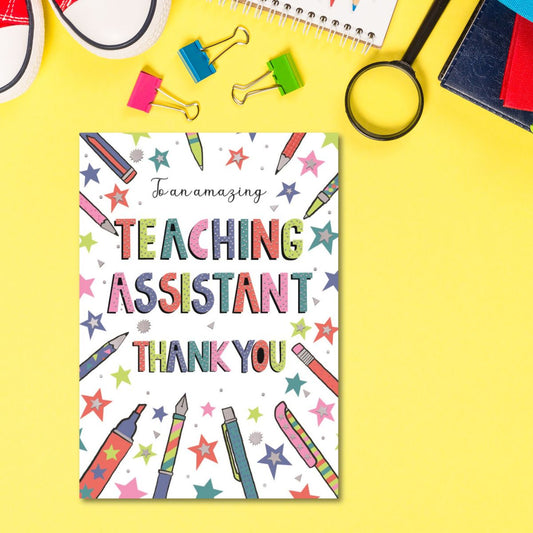 Teaching Assistant Card - Pens & Stars