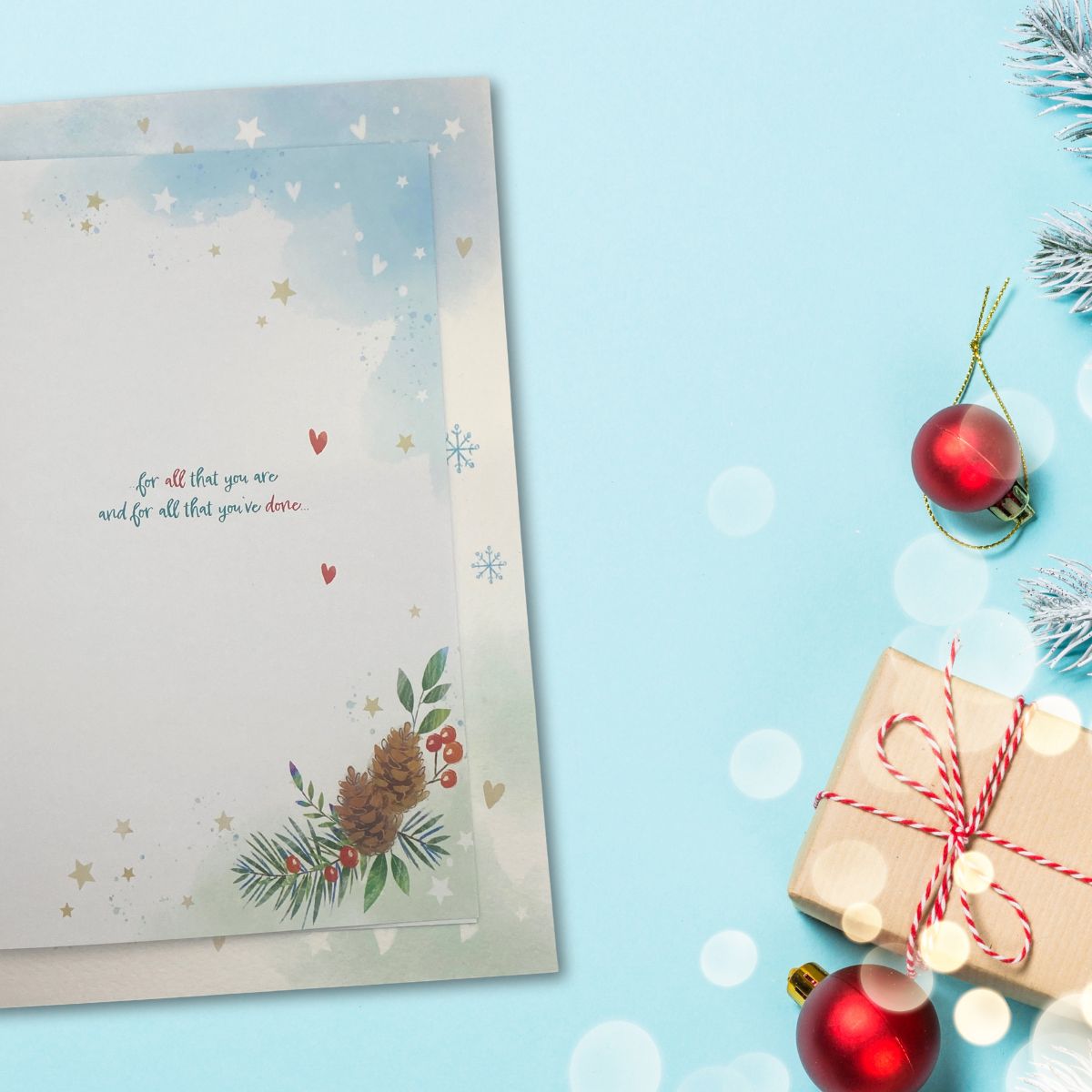 Both Of You Large Christmas Card - Awash With Colour