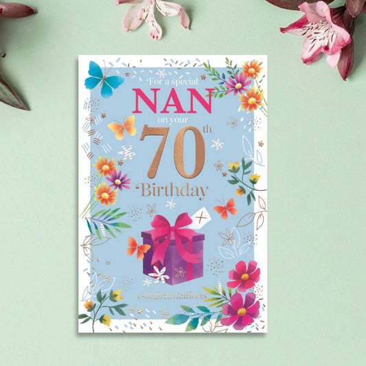 Nan 70th Birthday Card - Enchanted Gift