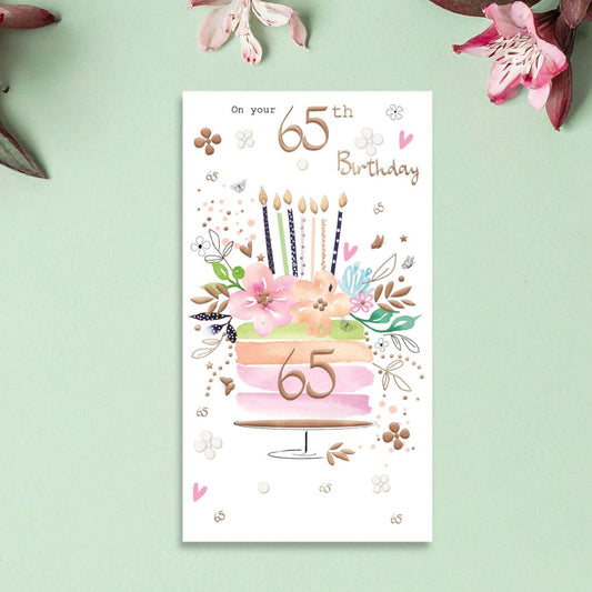 65th Birthday Card - Sabina Cake