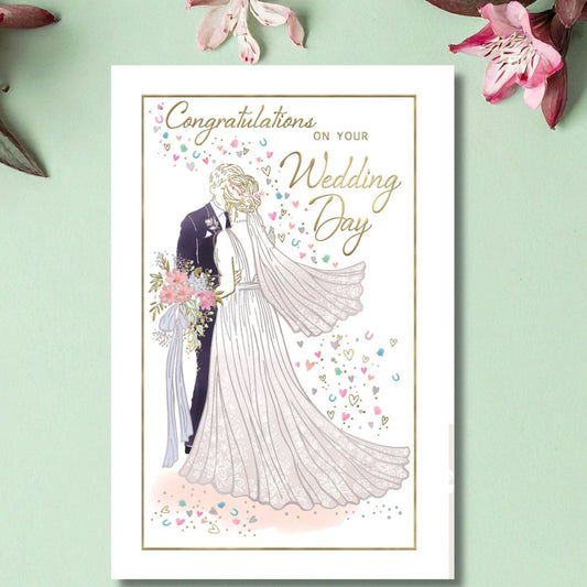 Wedding Day Card - Couple Embrace