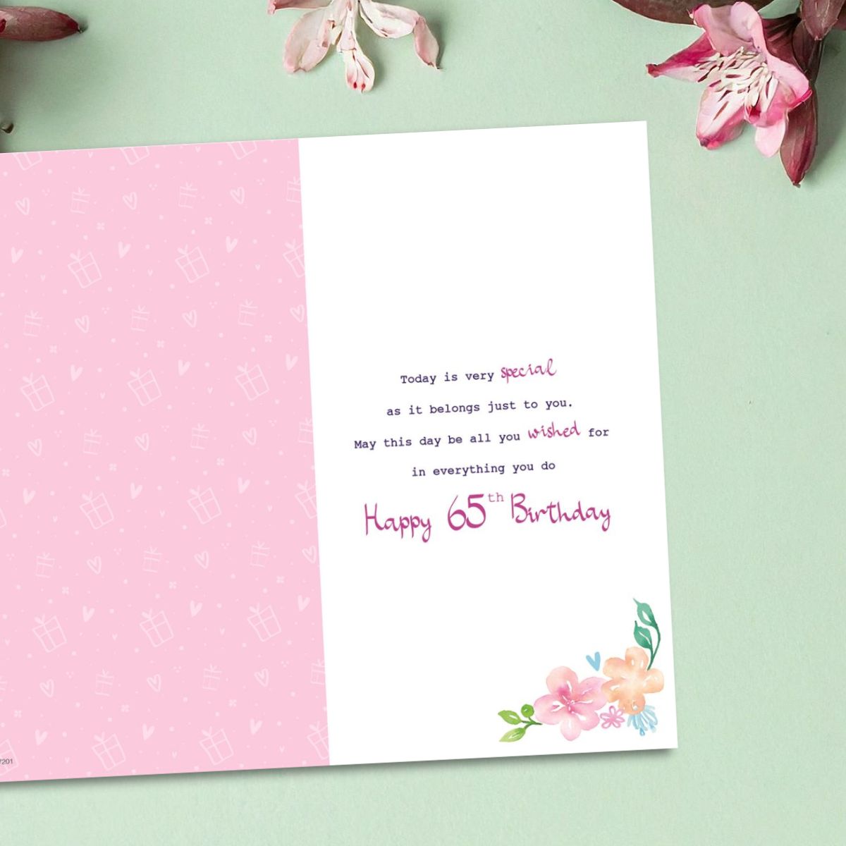 65th Birthday Card - Sabina Cake