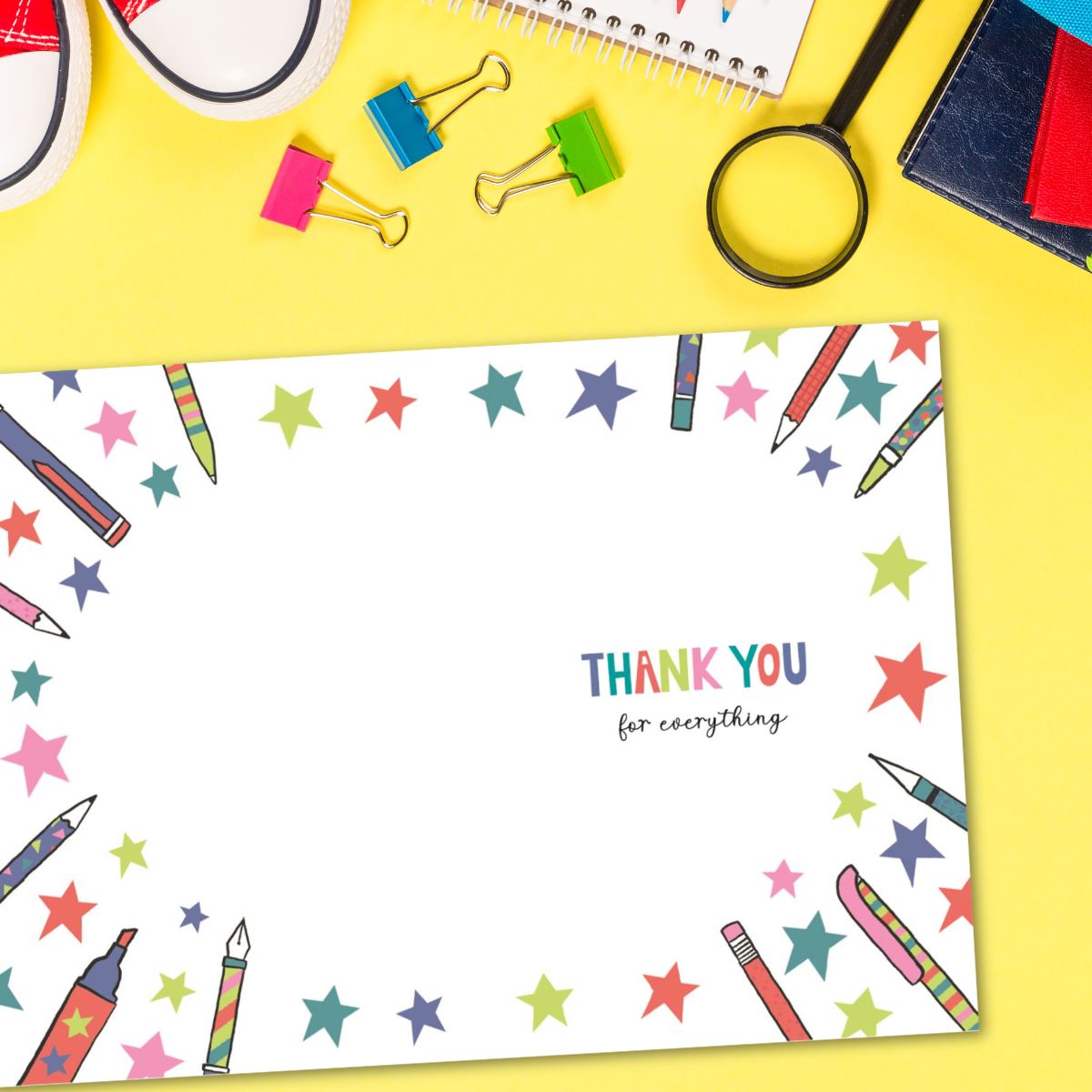 Teaching Assistant Card - Pens & Stars
