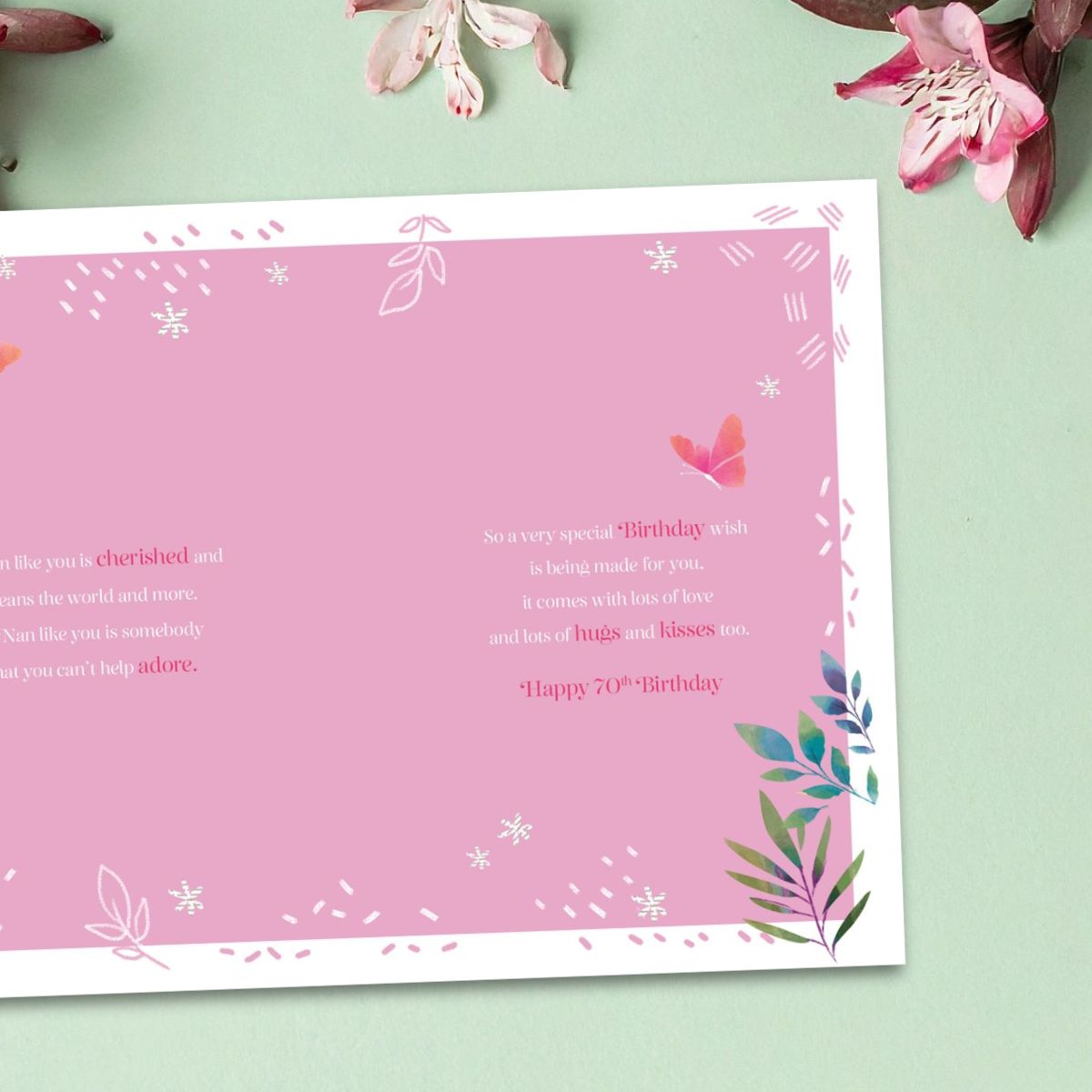Nan 70th Birthday Card - Enchanted Gift