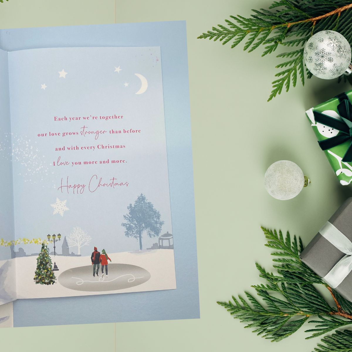 Wife Christmas Card - Large Luxury Couple In Heart