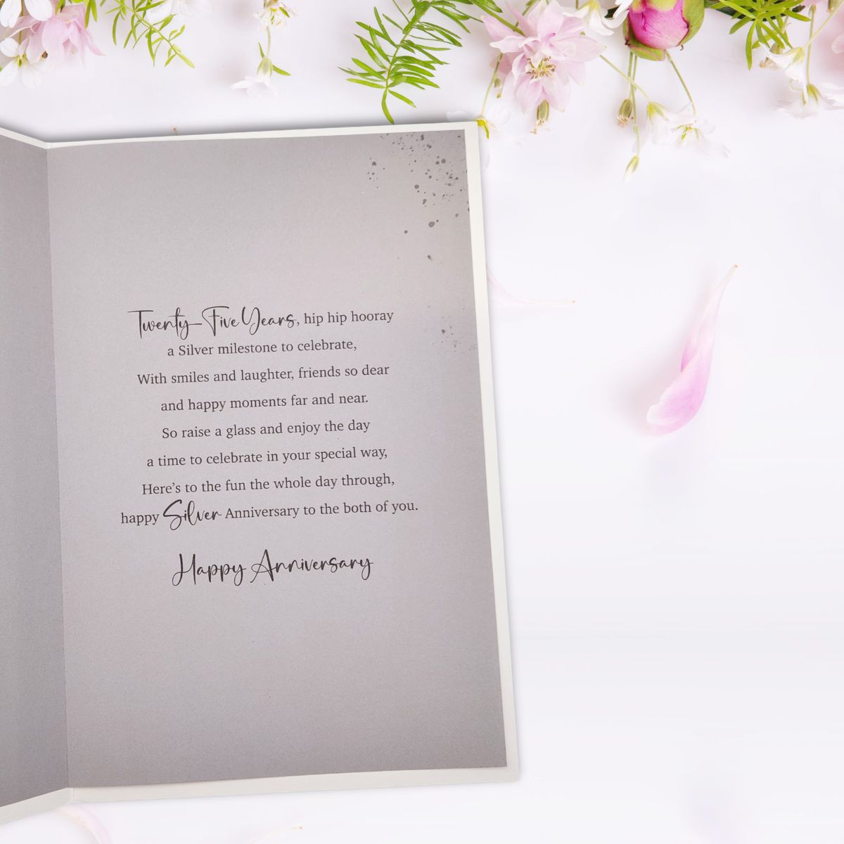 Silver Wedding Anniversary Card - 25th Grace Flutes