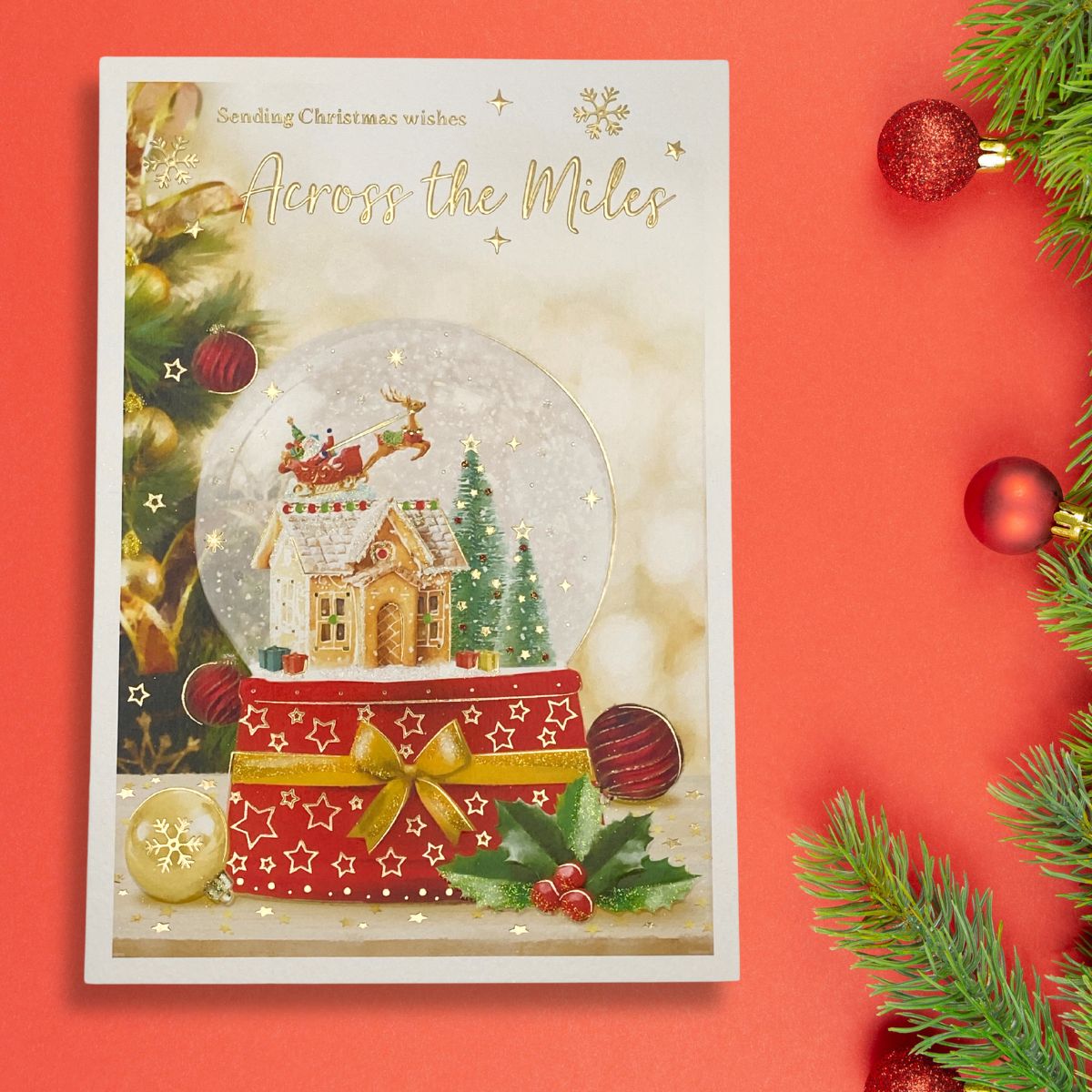 Across The Miles Christmas Card - Essence Snowglobe