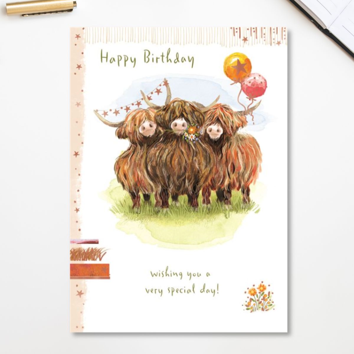 Off Grid Birthday Card - Highland Cows