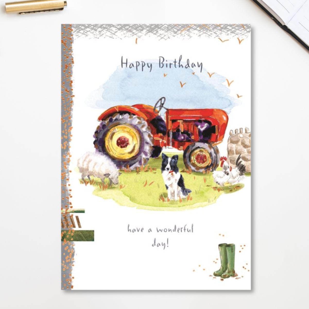 Off Grid Birthday Card - Tractor On The Farm