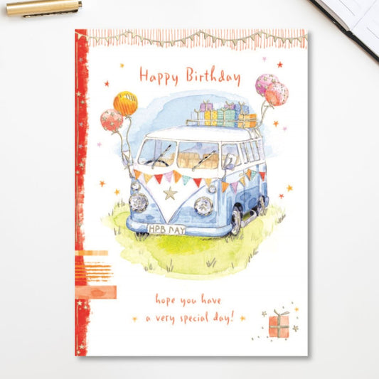 Off Grid Birthday Card - Campervan