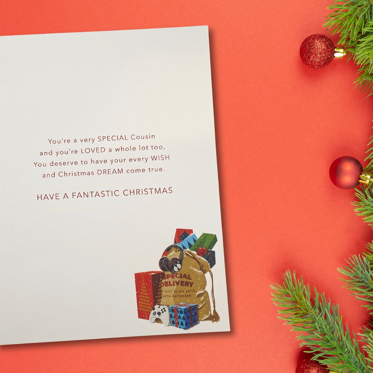 Cousin Christmas Card - Special Delivery