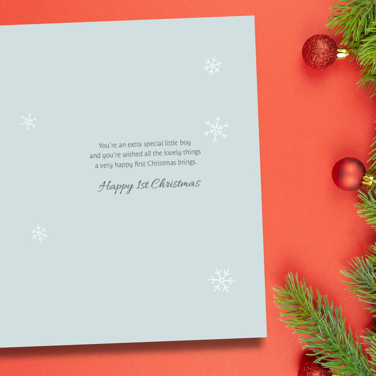 Special Boy's 1st Christmas Card - Cute Mouse & Gifts