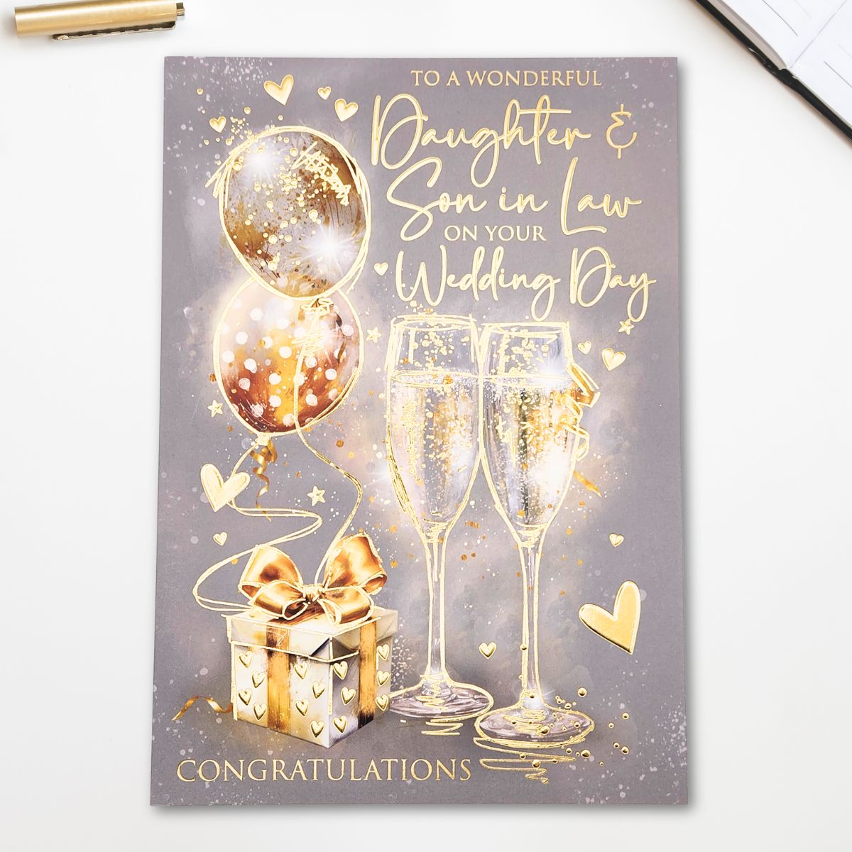 Daughter & Son-In-Law Wedding Day Card - Grace Flutes