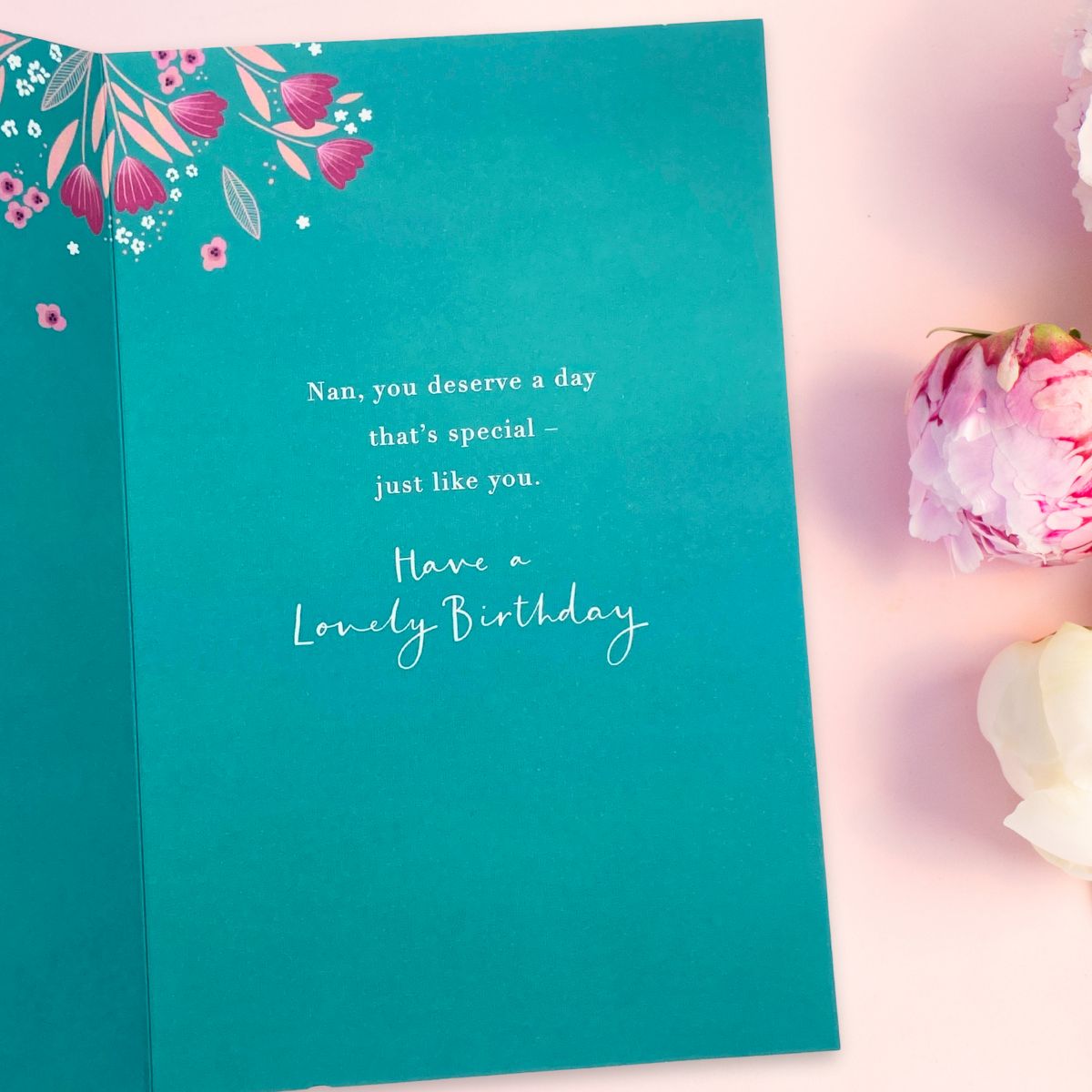 Nan Birthday Card - Floral Border