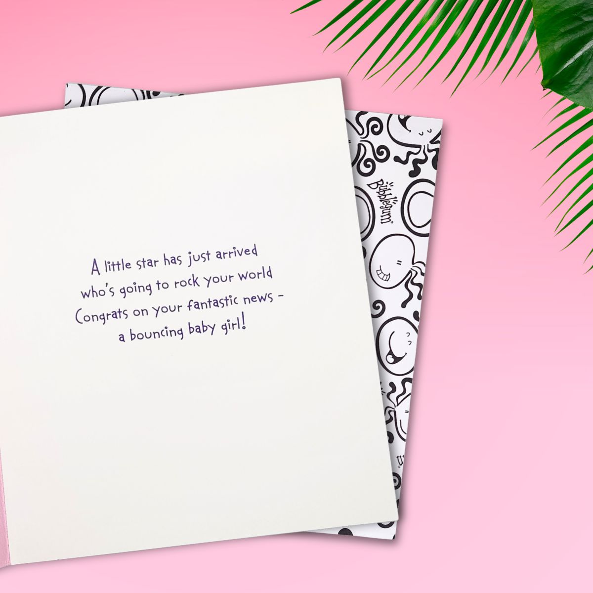 Baby Girl Card - Bubblegum Bouncing Baby