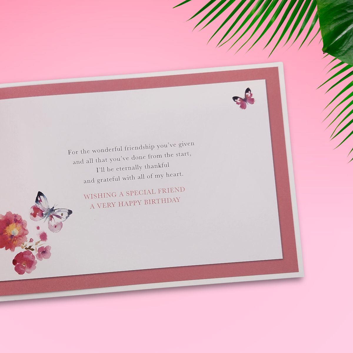 Friend Birthday Card - Flowers & Butterflies