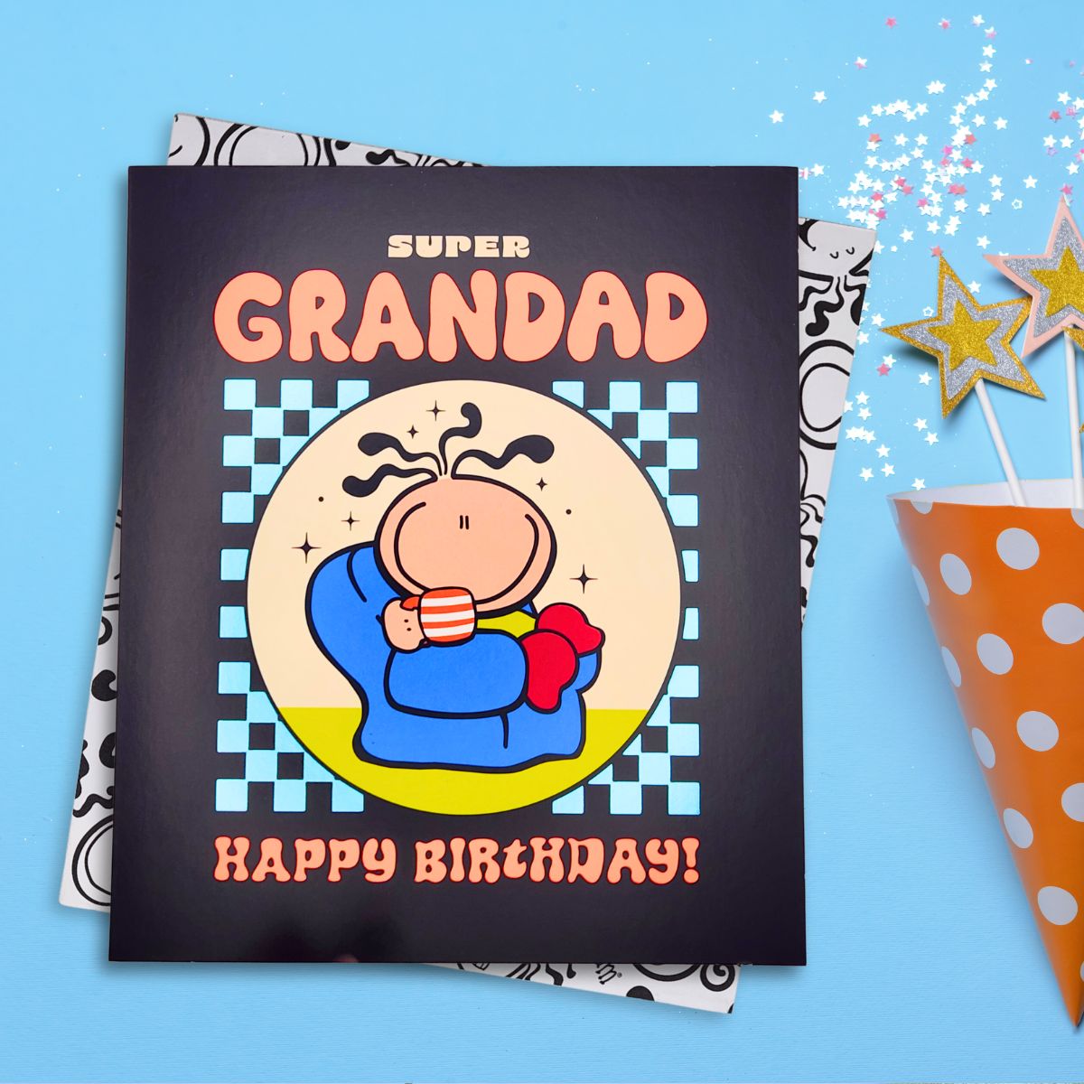 Grandad Birthday Card - Bubblegum Super Grandad