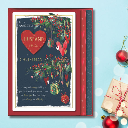 Husband Boxed Christmas Card - Skylight Hanging Heart