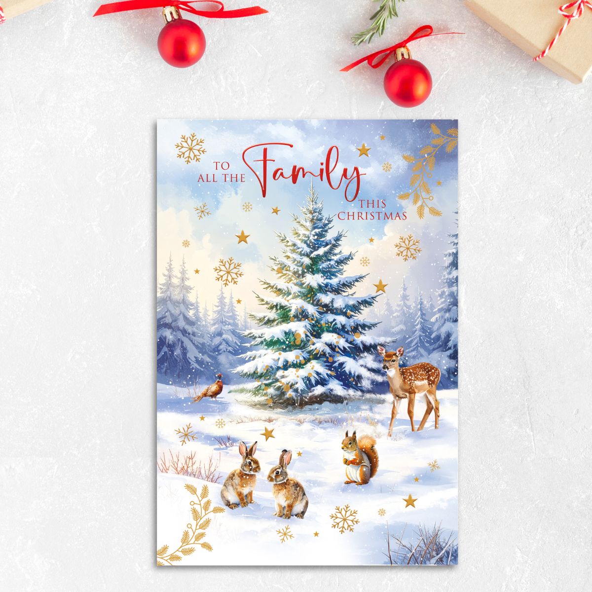 To All The Family Card - Snowy Woodland
