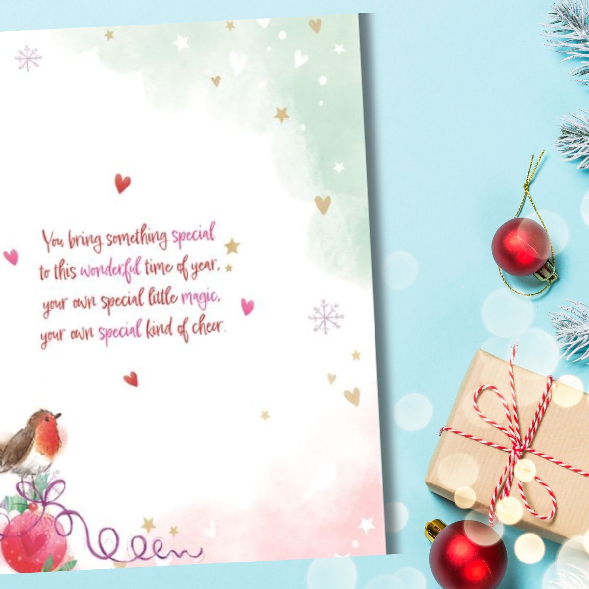 Someone Special Boxed Christmas Card - Robin Wreath