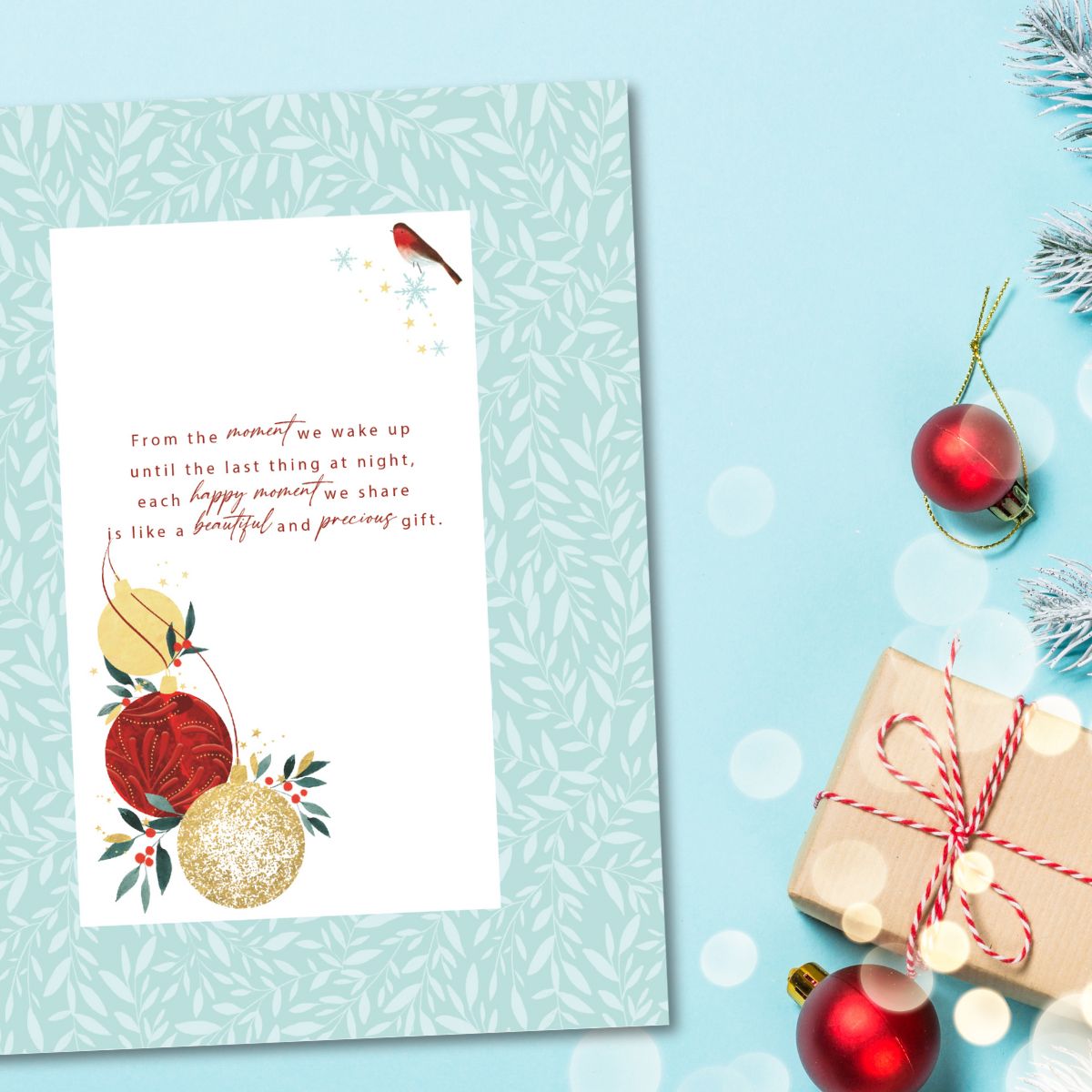 Wife Boxed Christmas Card - Clink & Fizz