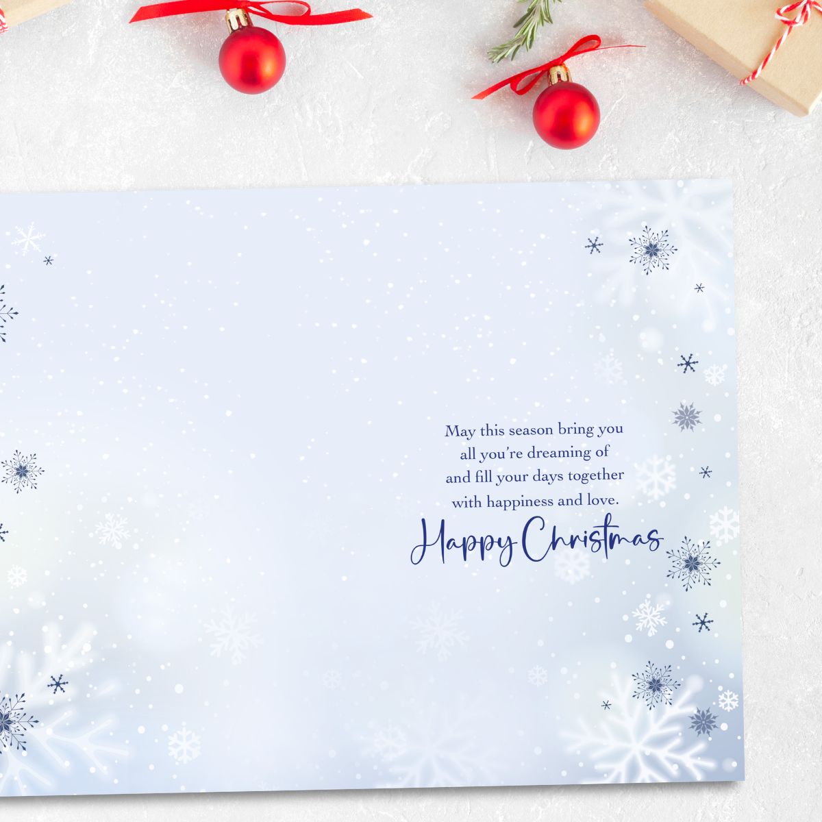 Brother & Partner Christmas Card - Snowy Cottage