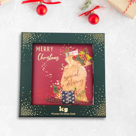 8 x Christmas Cards In Box - Skylight Sack