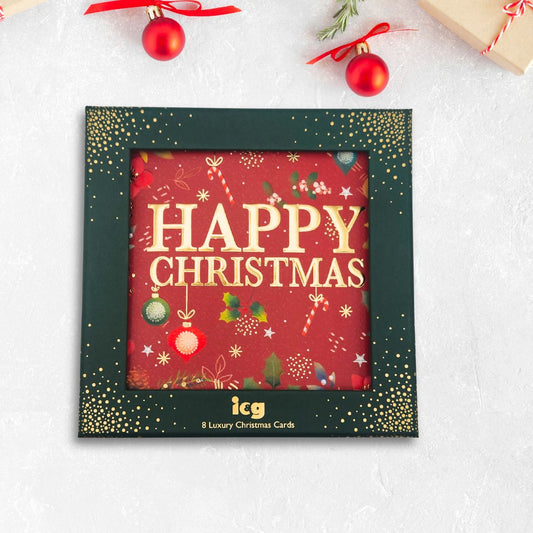 8 x Christmas Cards In Box - Happy Christmas