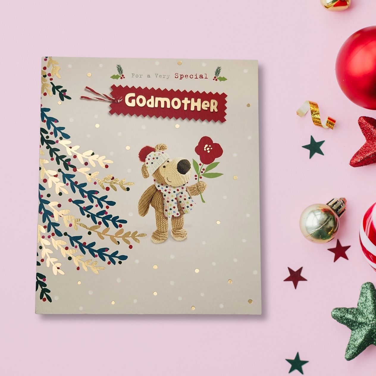 Godmother Christmas Card - Boofle Bear