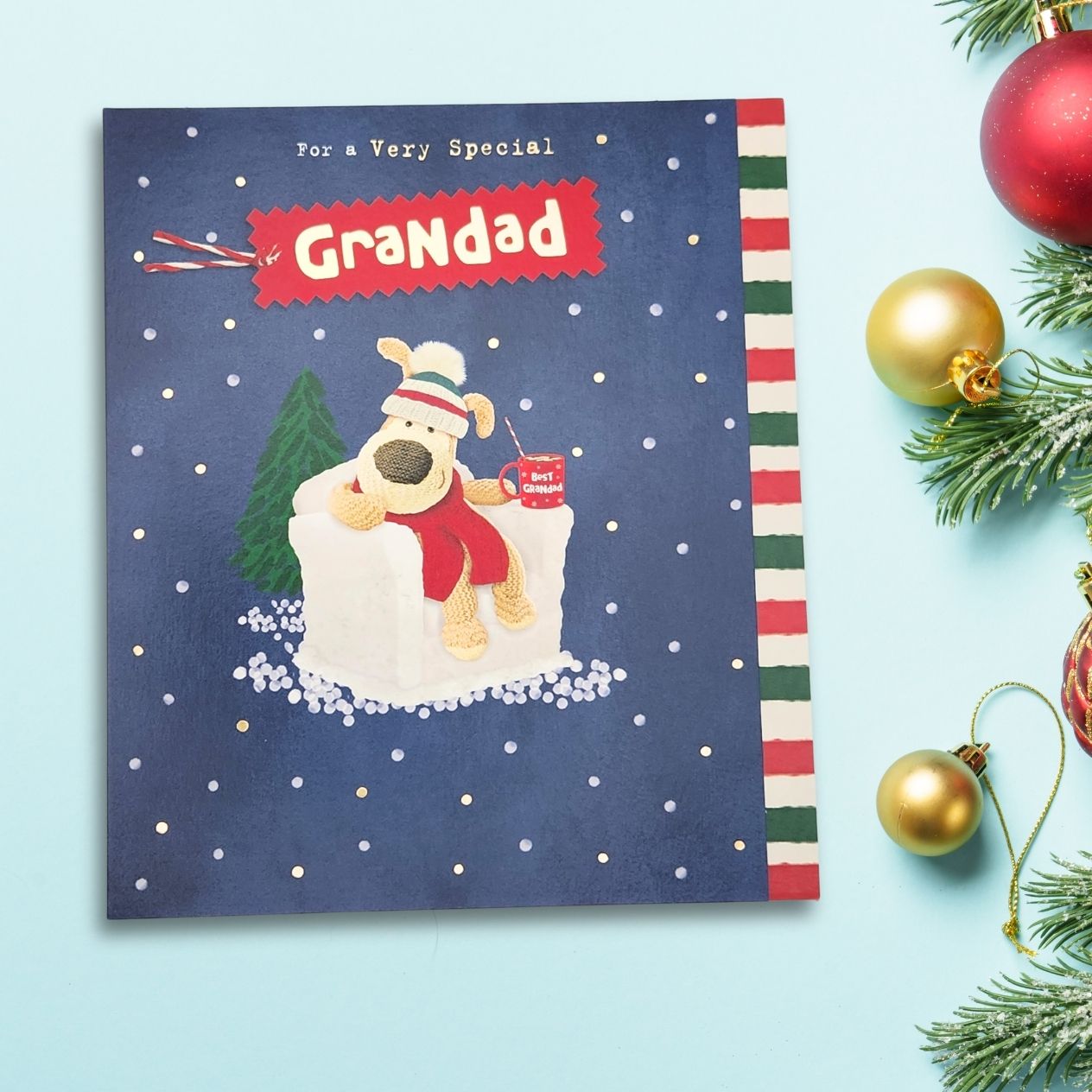 Grandad Christmas Card - Boofle Bear