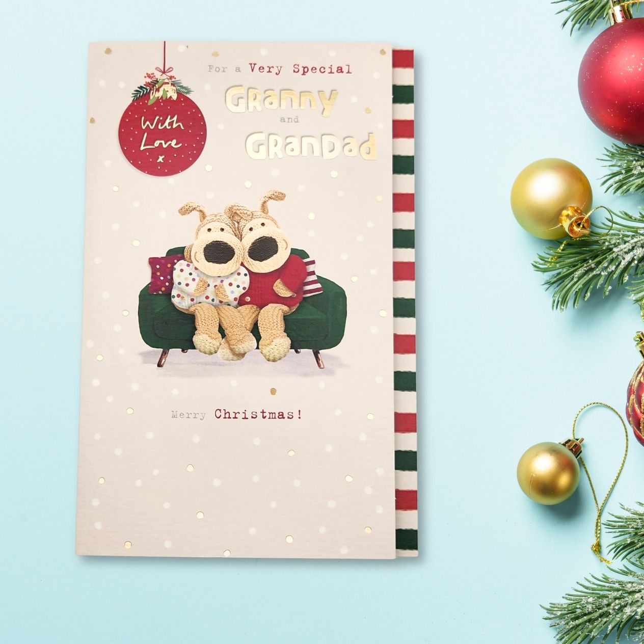Granny & Grandad Christmas Card - Boofle Bear