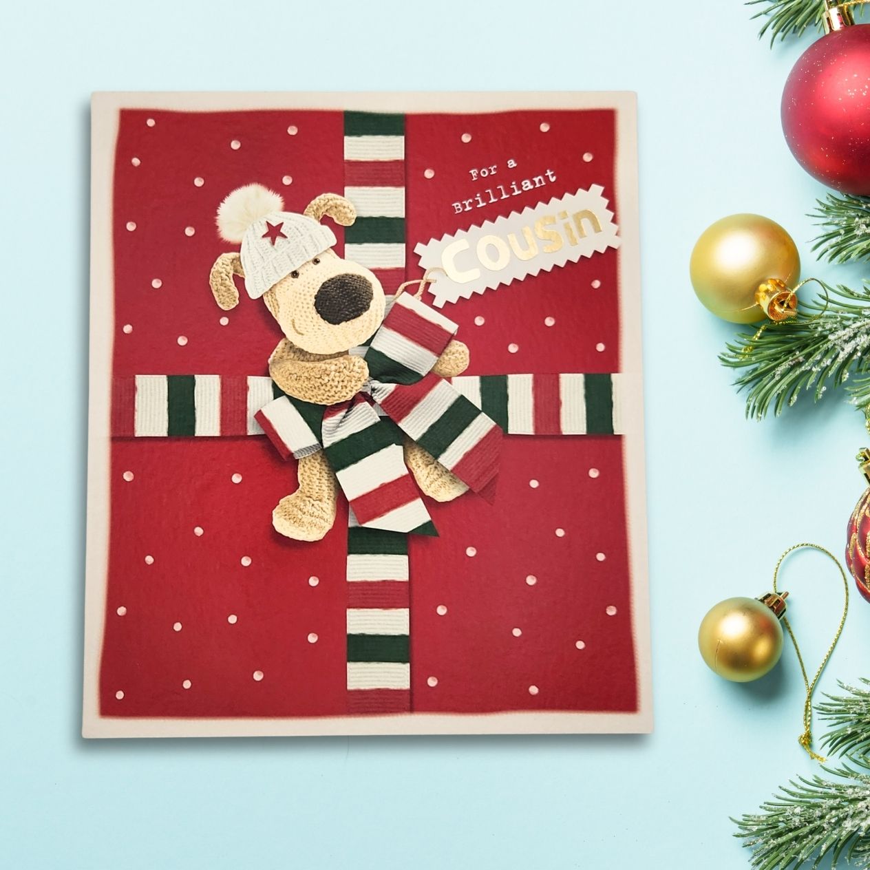 Cousin Christmas Card - Boofle Bear
