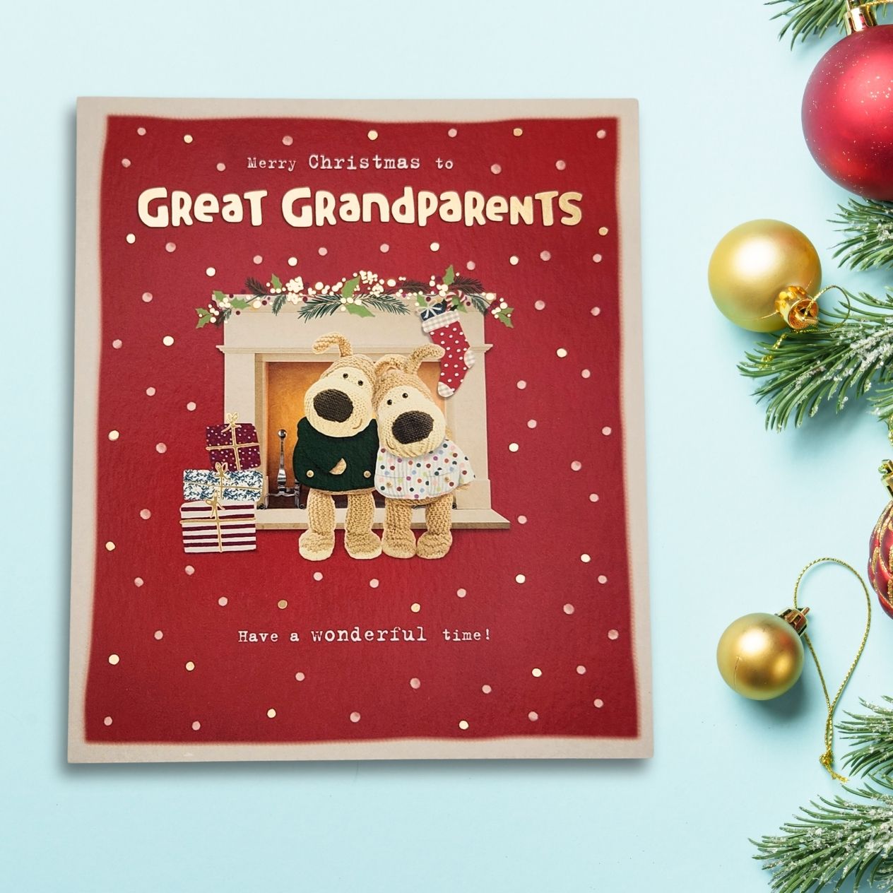 Great Grandparents Christmas Card - Boofle Bear Couple