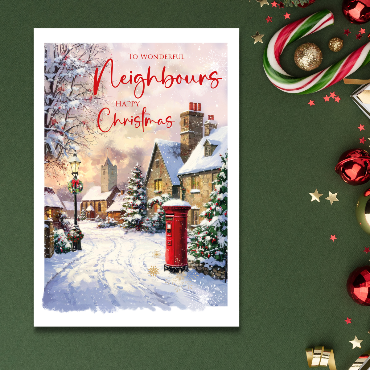 Neighbours Christmas Card - Snowy Postbox