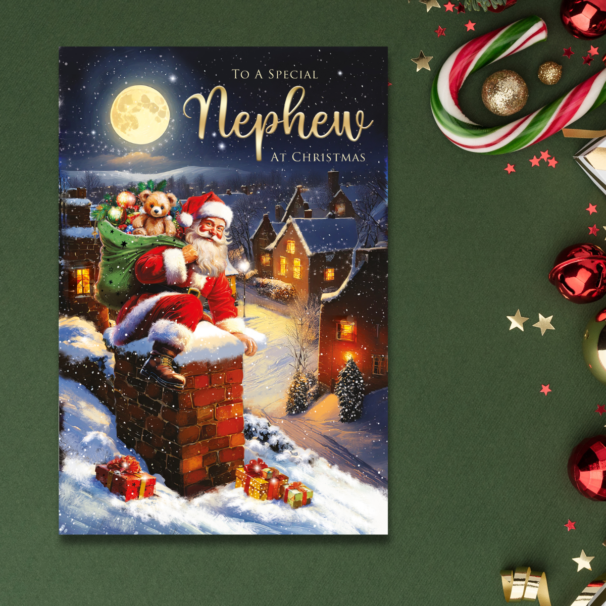 Nephew Christmas Card - Santa's On His Way