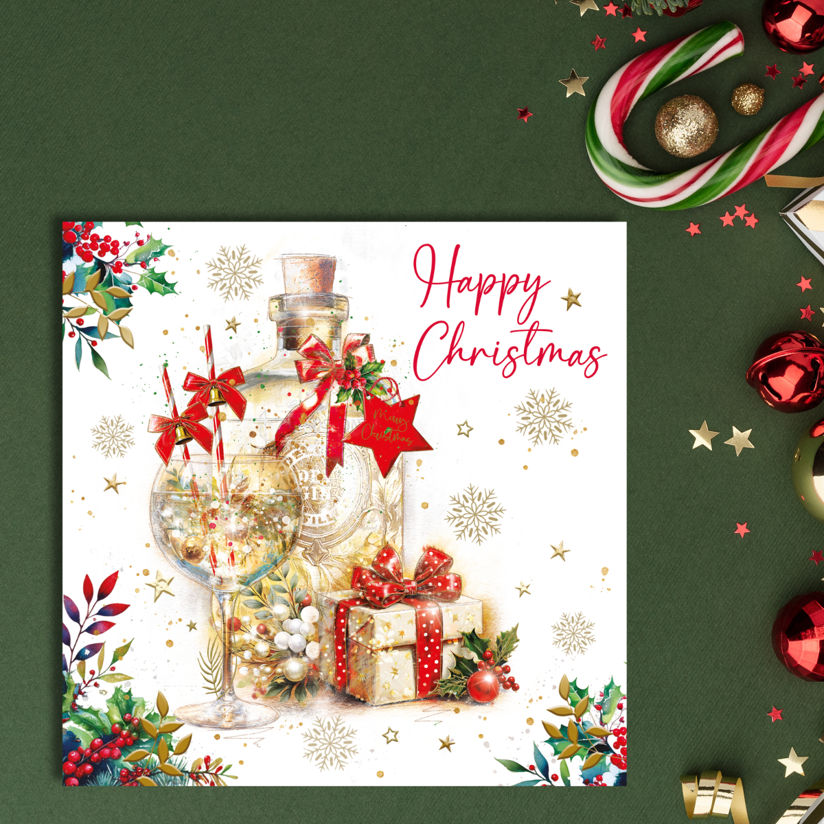 Open Christmas Card - Gin Gift