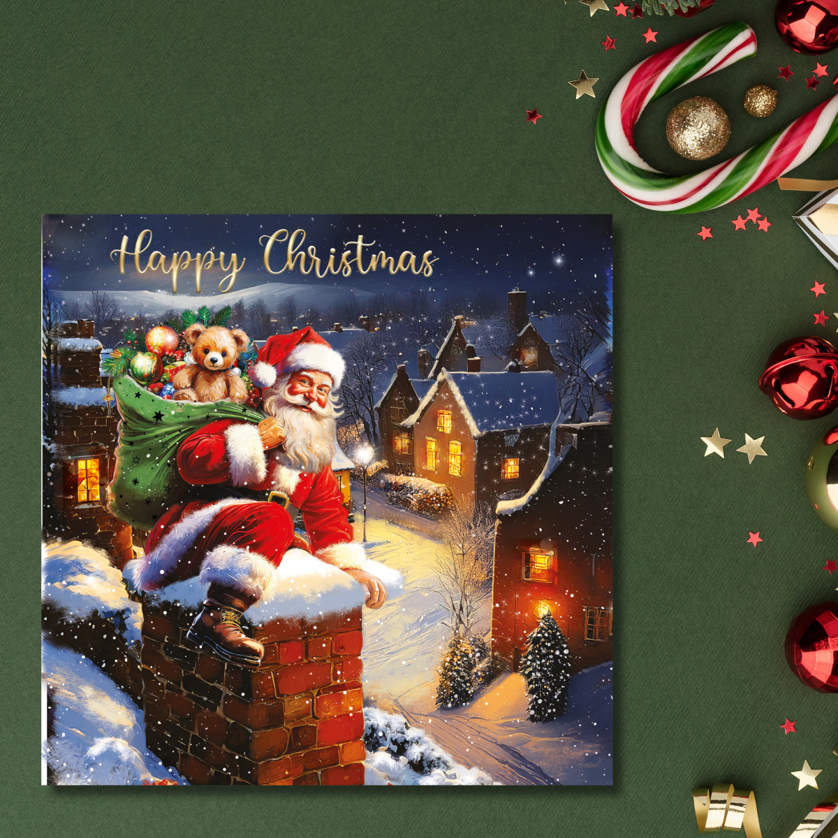 Open Christmas Card - Santa's On His Way
