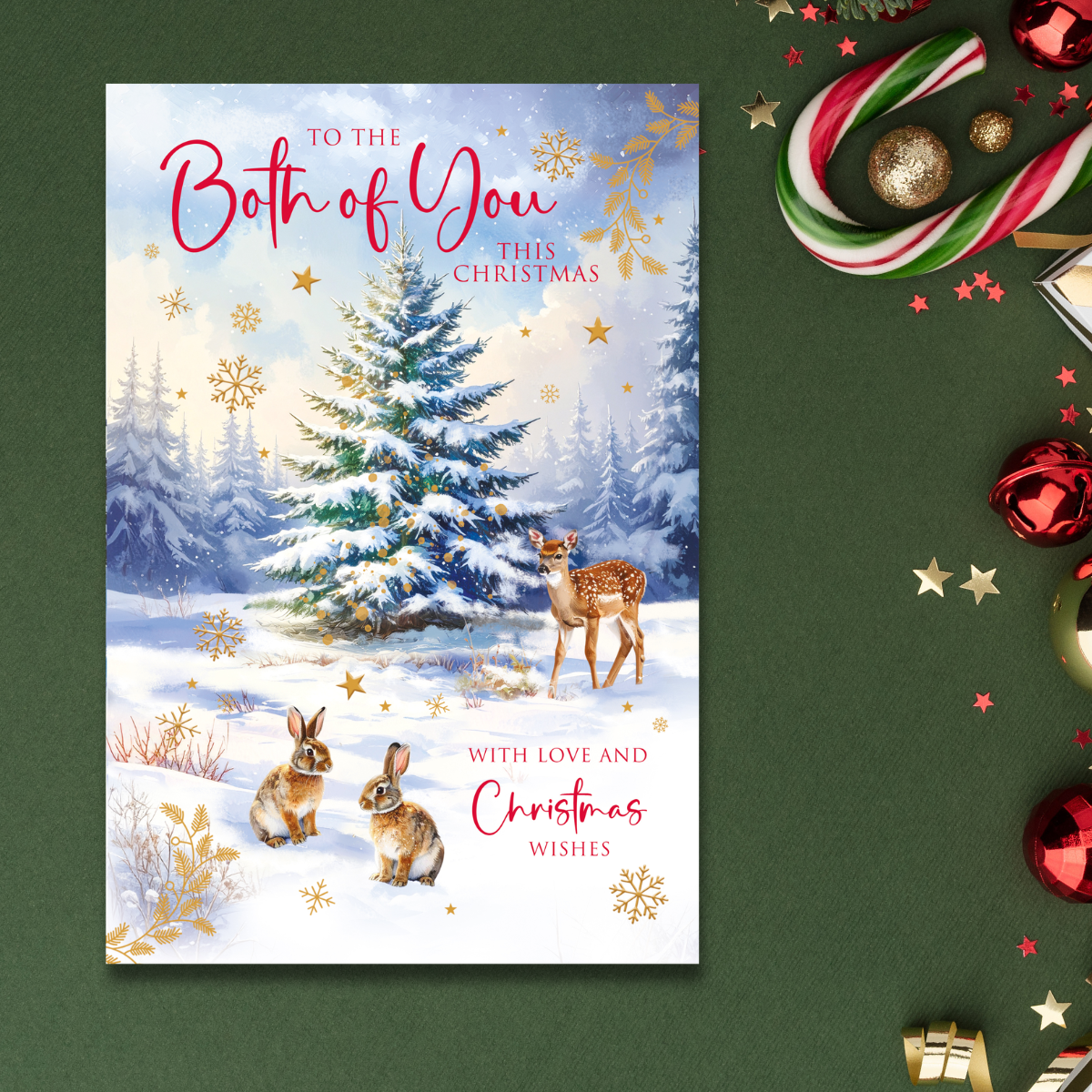 Both Of You Christmas Card - Woodland Tree