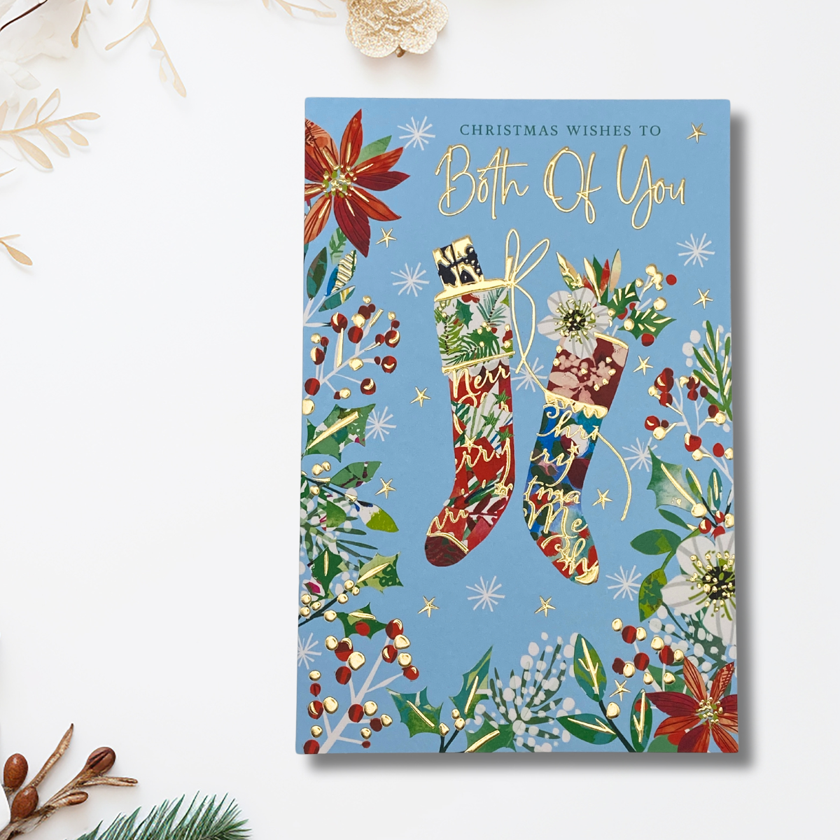 Both Of You Christmas Card - Decorated Stockings