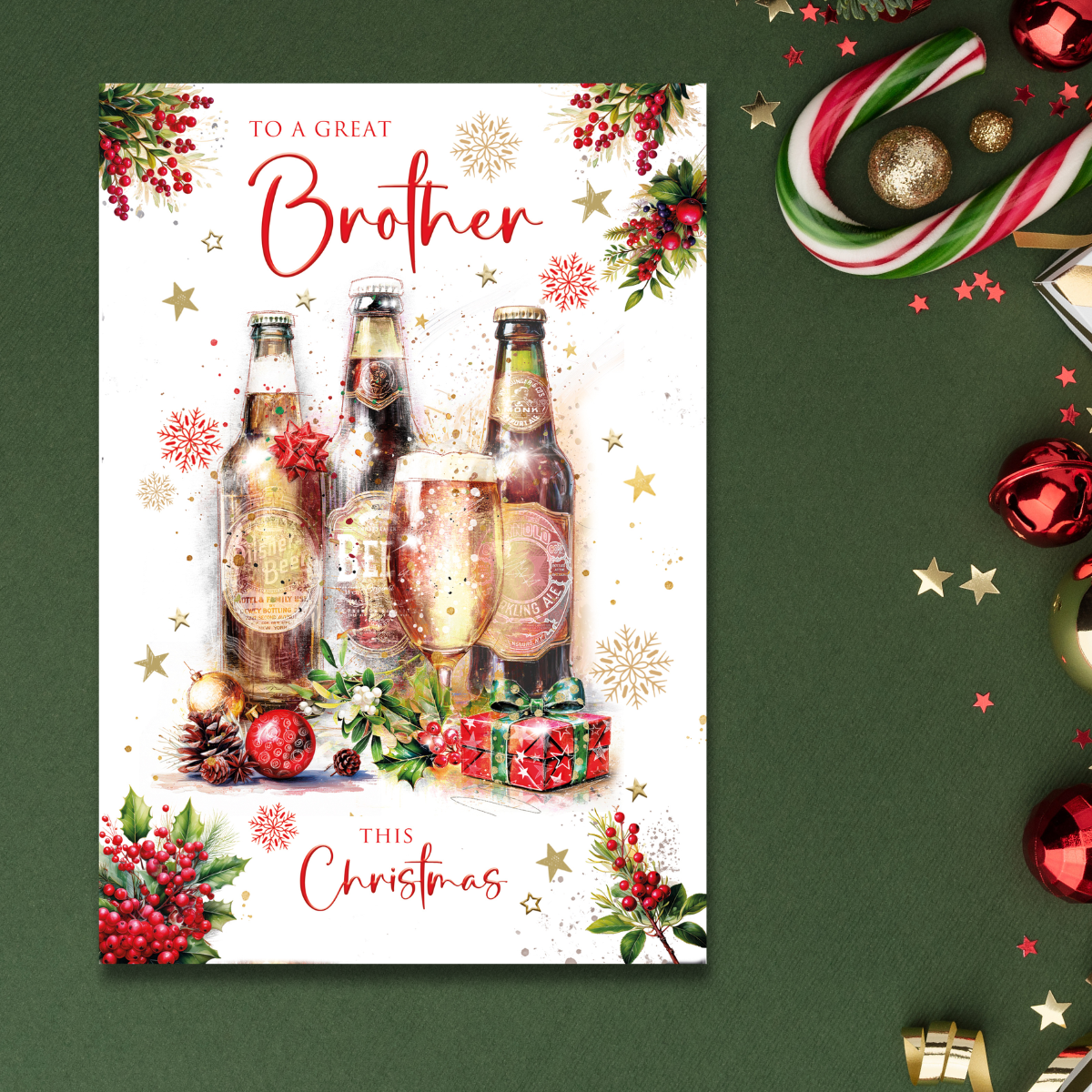 Brother Christmas Card - Beers & Cheers