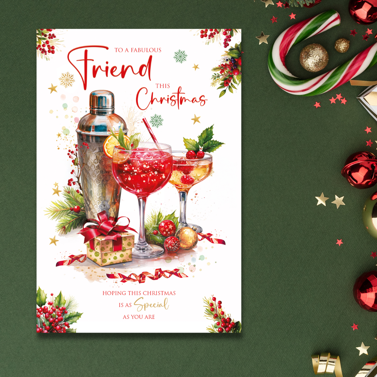 Friend Christmas Card - Cocktails